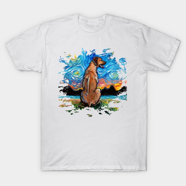 Rhodesian Ridgeback Night (version 2) T-Shirt by sagittariusgallery